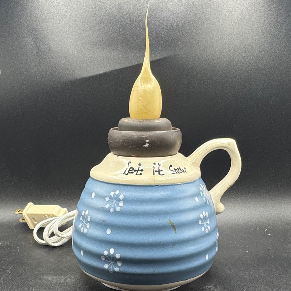 Vtg let it snow candle lamp